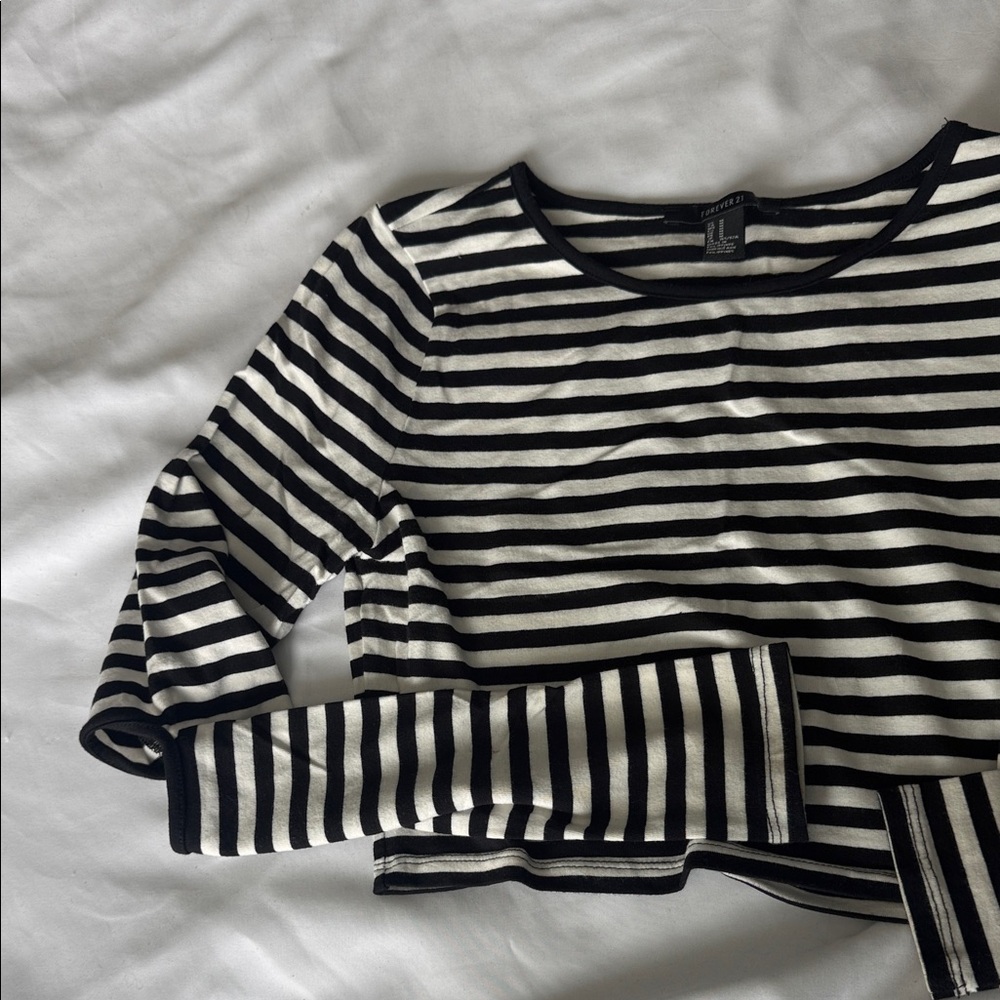 Forever 21 Monochrome Striped Top